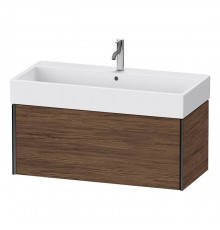 Duravit XViu Тумба подвесная 98.4x45.4x39.7см, с раковиной, 1 ящик, цвет: walnut dark/черный матовый. 2350100000,  XV42370B221
