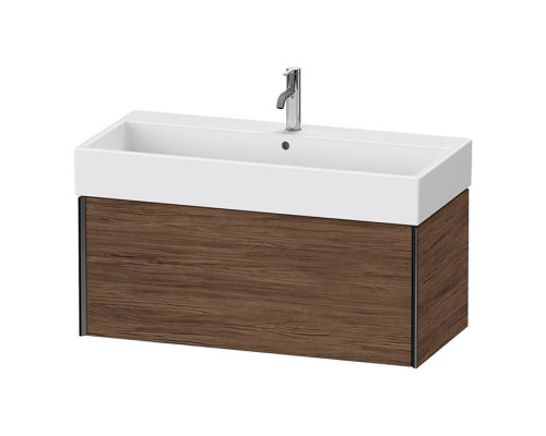 Duravit XViu Тумба подвесная 98.4x45.4x39.7см, с раковиной, 1 ящик, цвет: walnut dark/черный матовый. 2350100000,  XV42370B221