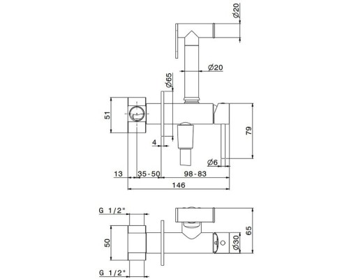 Newform Idroscopini Смеситель с гигиеническим душем, держатель, шланг 120см., цвет: хром. 886E.21.018
