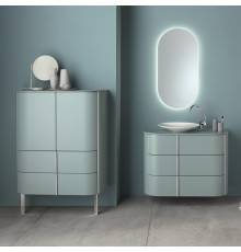 Burgbad Lavo 2.0 Комплект подвесной мебели, 101х49х73см., с зеркалом LED подсветка по периметру, и напольный шкаф, цвет: Eisblau Softmatt. SGCL101G0226F5046,  SIJH050,  SFZZ101/L G0226 F5046,  MWGU050 C0037