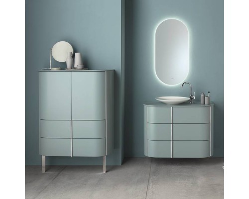 Burgbad Lavo 2.0 Комплект подвесной мебели, 101х49х73см., с зеркалом LED подсветка по периметру, и напольный шкаф, цвет: Eisblau Softmatt. SGCL101G0226F5046,  SIJH050,  SFZZ101/L G0226 F5046,  MWGU050 C0037