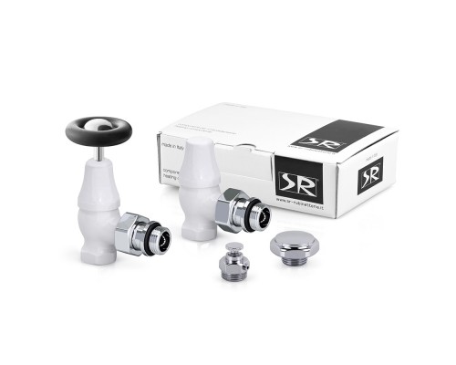 Комплект SR Rubinetterie серия Old Style 1/2 угловой с маховиком, цвет белый K390-1500VC0A