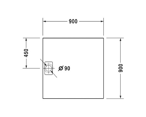 Duravit Stonetto Поддон композитный квадратный 90x90х5см, d9см, цвет: Песочный. 720146480000000,  790168000000000