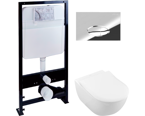 Комплект Унитаз подвесной Villeroy Boch Subway 2.0 5614R201 alpin + Инсталляция EWRIKA ProLT 0026-2020 + Кнопка 0051 хром Комплект Унитаз подвесной Villeroy Boch Subway 2.0 5614R201 alpin + Инсталляция EWRIKA ProLT 0026-2020 + Кнопка 0051 хром