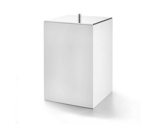 3SC BeMood White Урна с крышкой 20хh32х20 см, цвет: белый/хром. BEMW64ASL 3SC BeMood White Урна с крышкой 20хh32х20 см, цвет: белый/хром. BEMW64ASL