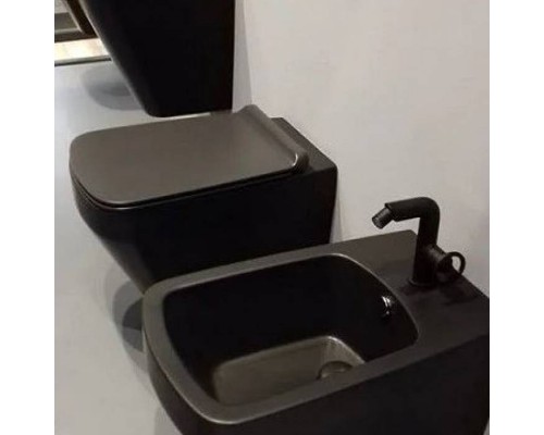 Simas Baden Baden Унитаз подвесной 56х36см., безободковый, цвет: черный матовый. F85,  BB18nero matt