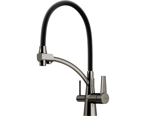 Смеситель для кухни Sancos Eri SC4001GG с гибким изливом, вороненая сталь