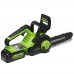 Пила цепная аккумуляторная Greenworks G24CS25K4, 24V, 25см (c АКБ 4Ач и ЗУ)