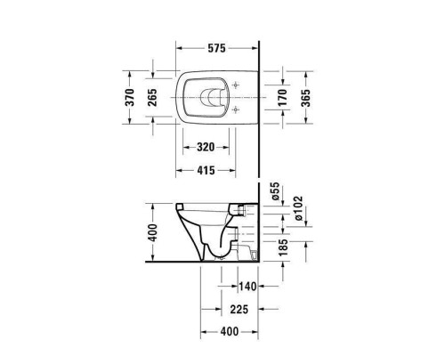 Duravit DuraStyle Унитаз напольный пристенный 37х57см, цвет: белый. 2150090000