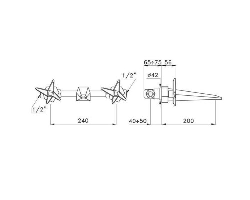 Stella Stella Встраиваемый смеситель для раковины 3863, цвет: хром. ST 01001 CR00