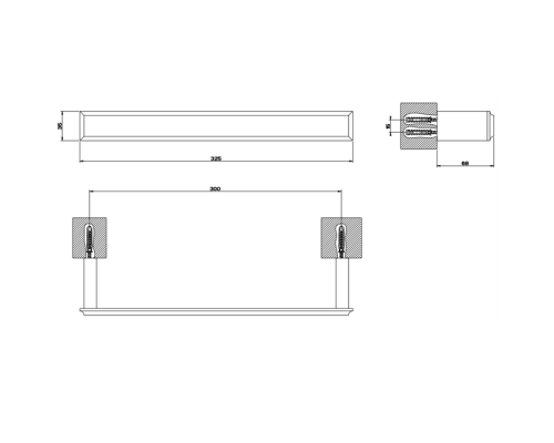 Gessi Eleganza Полотенцедержатель 30см, подвесной, цвет: хром. 46497#031