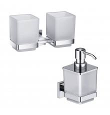 Набор Стакан Timo Selene 10034/00 chrome двойной + Дозатор 10039/00 chrome