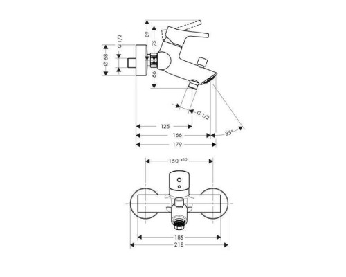 Hansgrohe Talis S, Смеситель для ванны и душа, Цвет: хром. 72400000 Hansgrohe Talis S, Смеситель для ванны и душа, Цвет: хром. 72400000