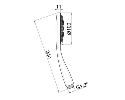 Almar EcoAir Emotion Ручной душ 10см., 3 режима, экономия воды, ABS, цвет: черный матовый. E082069.MB