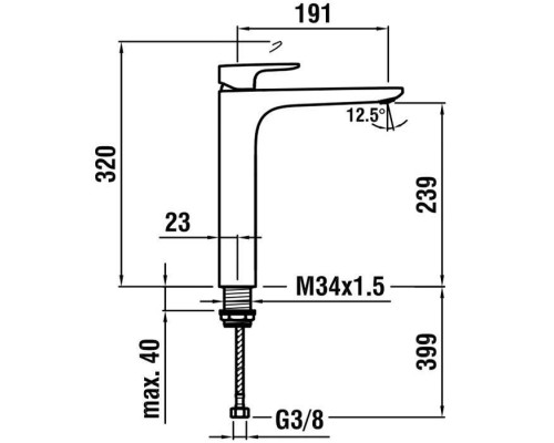 Laufen Cityplus Смеситель для раковины, высокий, 1 отв., с донным клапаном, цвет: хром. 3.1175.8.004.130.1