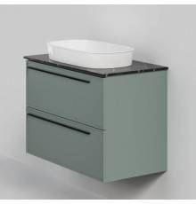 Тумба с раковиной La Fenice Elba Twin 90 подвесная, grigio, столешница черный мрамор, раковина белая матовая