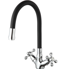 Смеситель для кухни D-lin D153810-1 с гибким изливом, черный