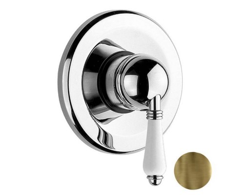 Nicolazzi Petit Mont Blanc Смеситель для душа, встраиваемый, 1 источник, внешняя часть, ручки белая керамика, цвет: бронза. 4006 (новый арт C4006), 3406BZ76 Nicolazzi Petit Mont Blanc Смеситель для душа, встраиваемый, 1 источник, внешняя часть, ручки белая керамика, цвет: бронза. 4006 (новый арт C4006), 3406BZ76