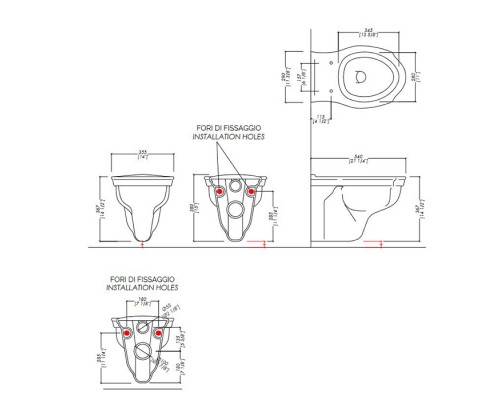 DevonDevon Westminster Унитаз подвесной 35x54см, цвет: белый. IBWCSWES