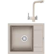 Комплект Мойка кухонная Granula 6002, пирит + Смеситель 2305, пирит