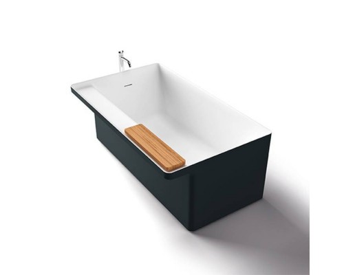 Agape Marsiglia Ванна отдельностоящая 149x87x57.5 см, с полкой, цвет: белый/темно-серый. AVAS1075ZGL Agape Marsiglia Ванна отдельностоящая 149x87x57.5 см, с полкой, цвет: белый/темно-серый. AVAS1075ZGL