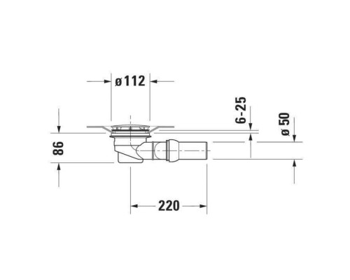 Duravit Сифон для душевого поддона, сток горизонтальный, цвет: белый. 790263000000000