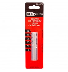 Сверло по металлу REDVERG HSS-G 4 мм (2 шт.)(500072)