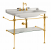 Kerasan Waldorf Консоль с раковиной 100х55см, на 1 отв, напольная, цвет: консоли: oro (золото). 4142K1bi/cr*1,  9196K2oro,  811391oro