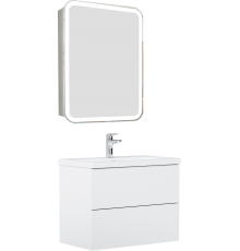Мебель для ванной комнаты AM.PM Gem 75 подвесная, с 2 ящиками, белый глянец, зеркало STWORKI Алта