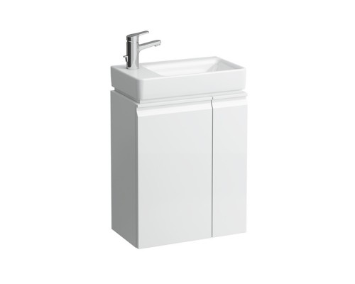 Laufen Pro База с раковиной 48x28см, петли слева, полки справа, 1 дверка, подвесная, цвет: белый. 4.8300.1.095.463.1,  8.1595.5.000.104.1