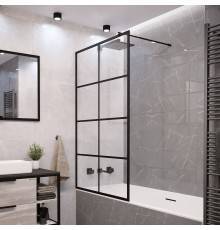 Шторка на ванну Grossman GR-105/100BLACK 100x150, профиль черный