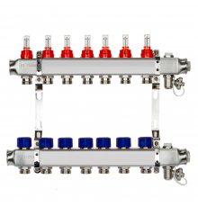 Комплект коллекторов Ридан SSM-7RF set с расходомерами и кронштейнами, 7 контуров 088U0957R