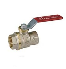 Кран шаровой, Giacomini, R910, полнопроходной, DADO, 1/2, ВВ, ручка-рычаг красный, латунь, никелированный