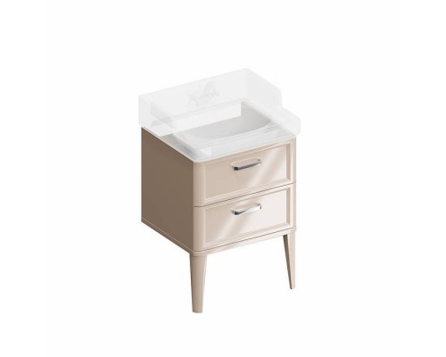 Kerama Marazzi Pompei Тумба подвесная 60см, с 2 ящиками, цвет: камео бежевый глянцевый. PO.N.60.2\CAM