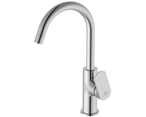 Ideal Standard Ceralife O Смеситель для раковины, на 1 отв., H21.5см., с поворотным изливом, с донным клапаном, цвет: хром. BE016AA