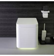 KNIEF Shine Унитаз напольный БЕЗОБОДКОВЫЙ 58х39х41 см, с сиденьем белым микролифт , цвет: белый матовый. 0600-044-01Rbi matt