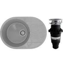 Комплект Мойка Practik PR-M 610-003 светло-серая + Измельчитель Bone Crusher BC 810-SL Slim Line