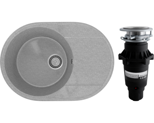 Комплект Мойка Practik PR-M 610-003 светло-серая + Измельчитель Bone Crusher BC 810-SL Slim Line