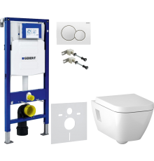 Комплект Унитаз подвесной Geberit Renova Plan 500.378.01.1 + Крышка Plan 500.692.01.1 + Крепления Duofix 111.815.00.1 к стене + Шумоизоляция 156.050.00.1 + Инсталляция UP 320 111.300.00.5 + Кнопка Sigma 01 115.770.11.5 белая