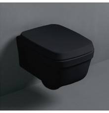 SIMAS Evolution Унитаз подвесной 52х37см с сиденьем микролифт, цвет: черный. F85,  EVO18nero