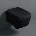 SIMAS Evolution Унитаз подвесной 52х37см с сиденьем микролифт, цвет: черный. F85,  EVO18nero