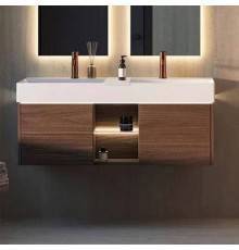 Тумба с раковиной Kerama Marazzi Grande 120 с полкой, структурированный орех
