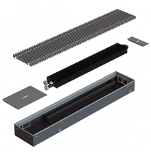 Конвектор внутрипольный, ELSEN, EKN, с естественной конвекцией, ширина, мм-190, высота, мм-90, длина, мм-700, роликовая решётка, алюминий, цвет-натуральный, рамка-алюминий, мощность, Вт (90/70/20°C)-144