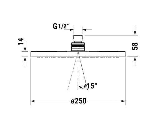 Duravit Shower Верхний душ Oslash;25см., 1 режим, настенный/потолочный, цвет: черный матовый. UV0660018046