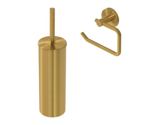Набор Держатель Cezares Relax PH1-BORO брашированное золото + Ершик TBS-M-BORO брашированное золото