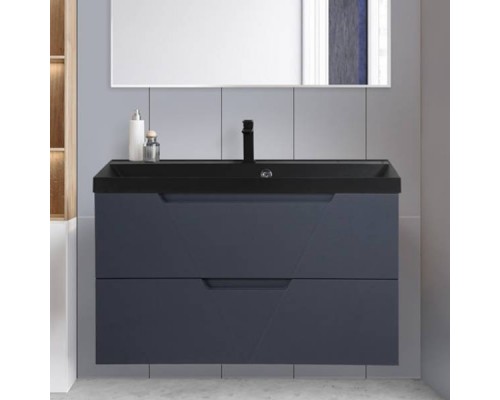 Тумба с раковиной BelBagno Vittoria 100 подвесная, grigio opaco, белая глянцевая раковина