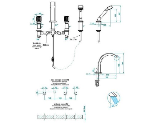 THG Metropolis cristal clair Смеситель для ванны, 4 отв., цвет: хром/прозрачный хрусталь. A2A-A02-112BG THG Metropolis cristal clair Смеситель для ванны, 4 отв., цвет: хром/прозрачный хрусталь. A2A-A02-112BG