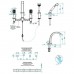 THG Metropolis cristal clair Смеситель для ванны, 4 отв., цвет: хром/прозрачный хрусталь. A2A-A02-112BG