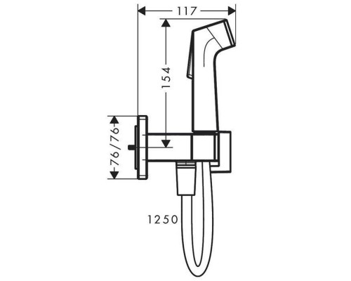 Hansgrohe Bidette Гигиенический душ со смесителем, держателем и шлангом 125см., цвет: шлифованный черный хром. 29233340 Hansgrohe Bidette Гигиенический душ со смесителем, держателем и шлангом 125см., цвет: шлифованный черный хром. 29233340