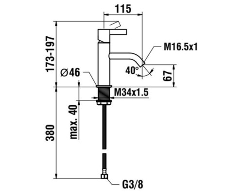 Laufen Kartell Смеситель для раковины, 1 отв., без донного клапана, цвет: PVD золото. 3.1133.1.001.100.1